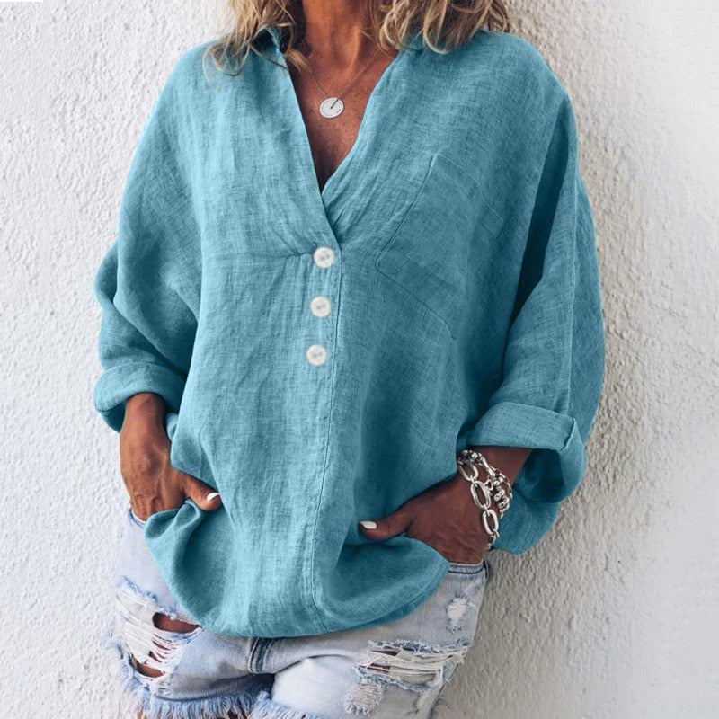 Amy | Chic V-Neck Blouse for Effortless Style
