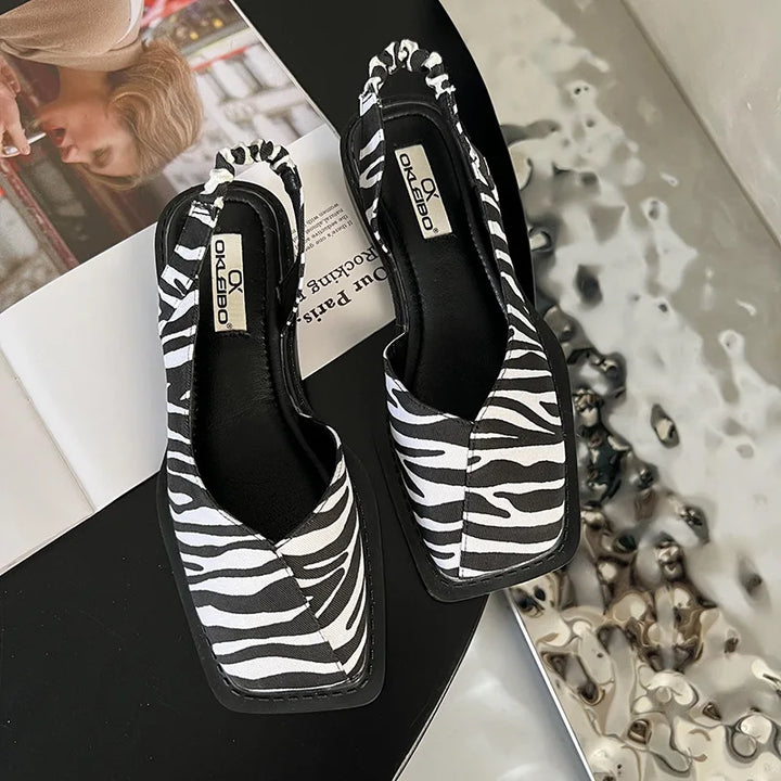 Lea | Chic Square-Toe Slingback Sandals