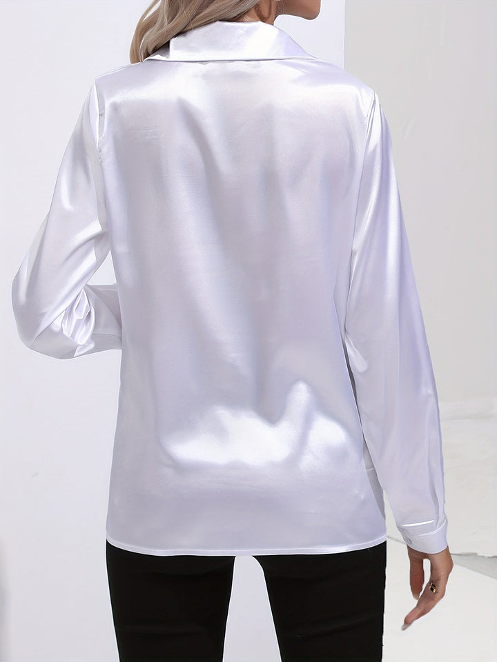 Gabriella | Chic Satin Long Sleeve Blouse