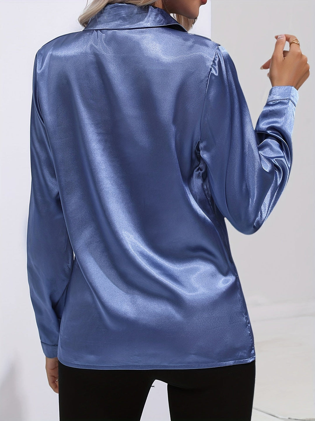 Gabriella | Chic Satin Long Sleeve Blouse