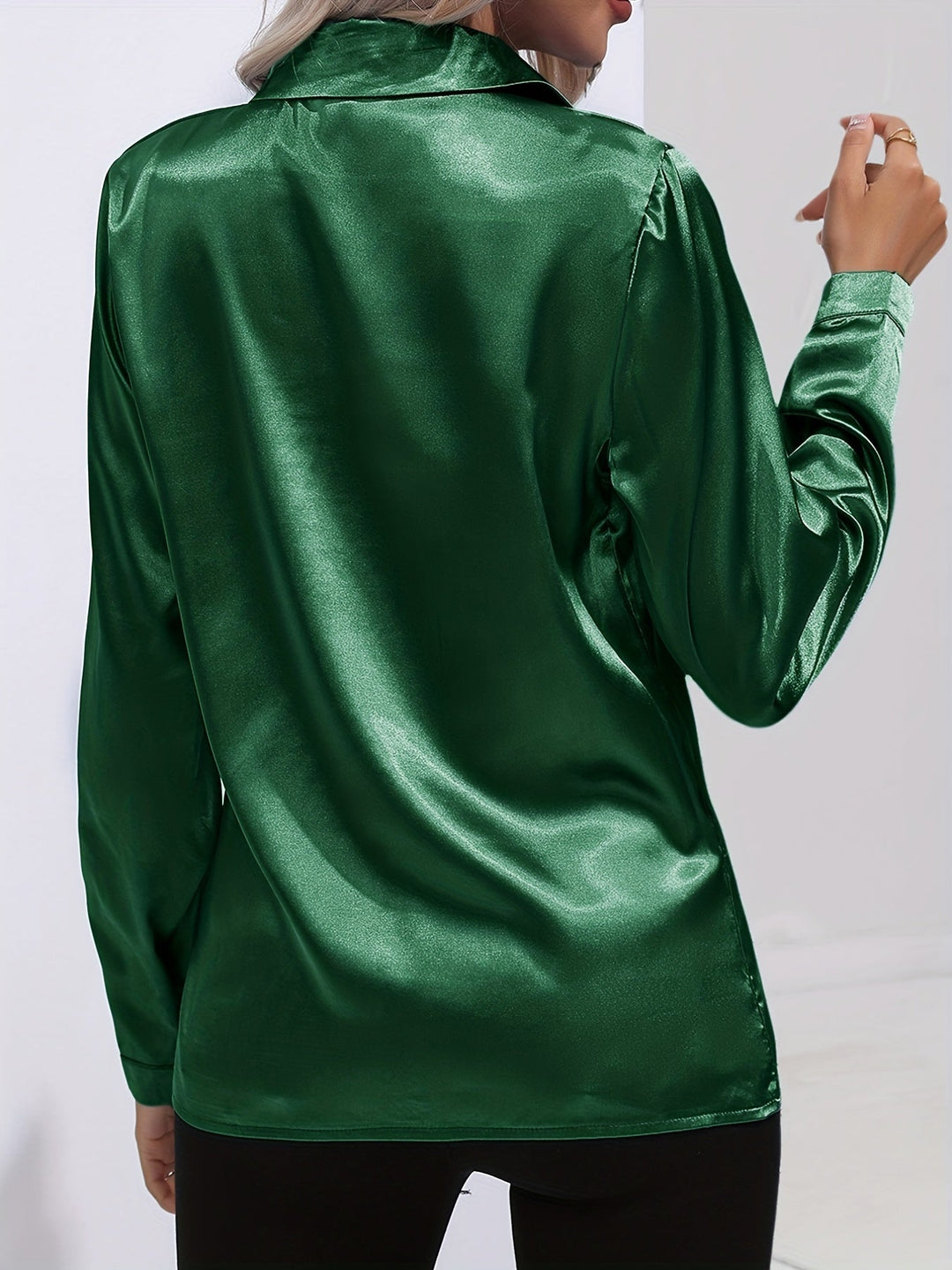 Gabriella | Chic Satin Long Sleeve Blouse