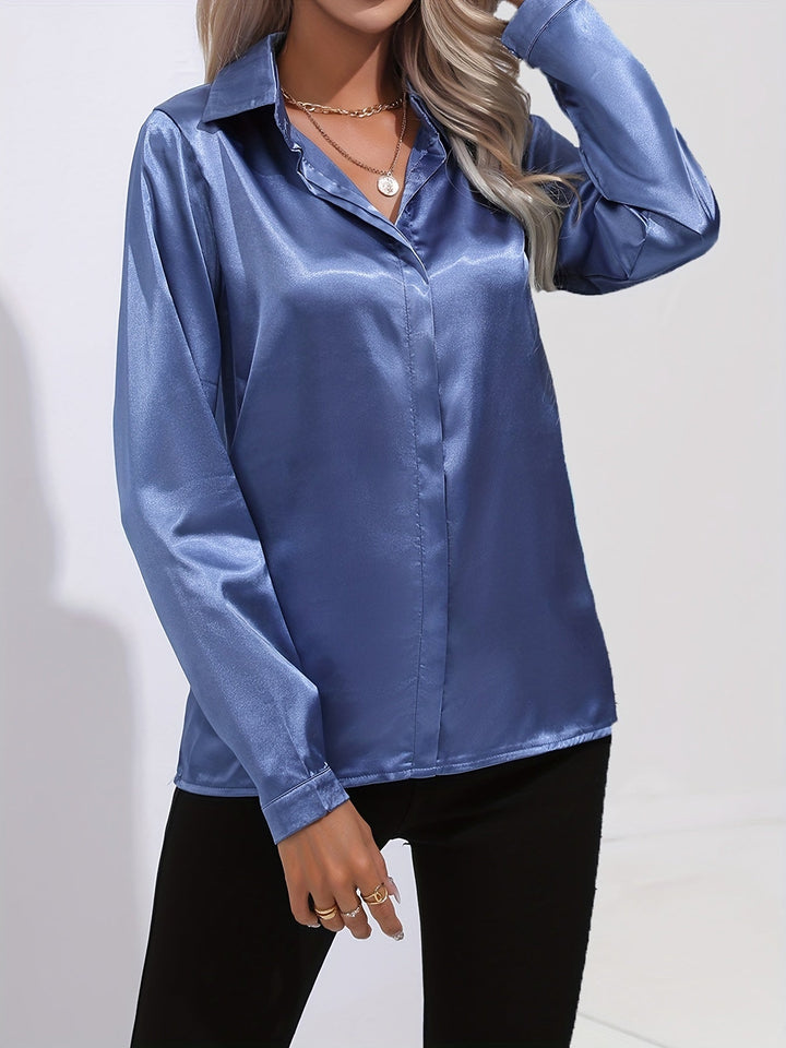 Gabriella | Chic Satin Long Sleeve Blouse