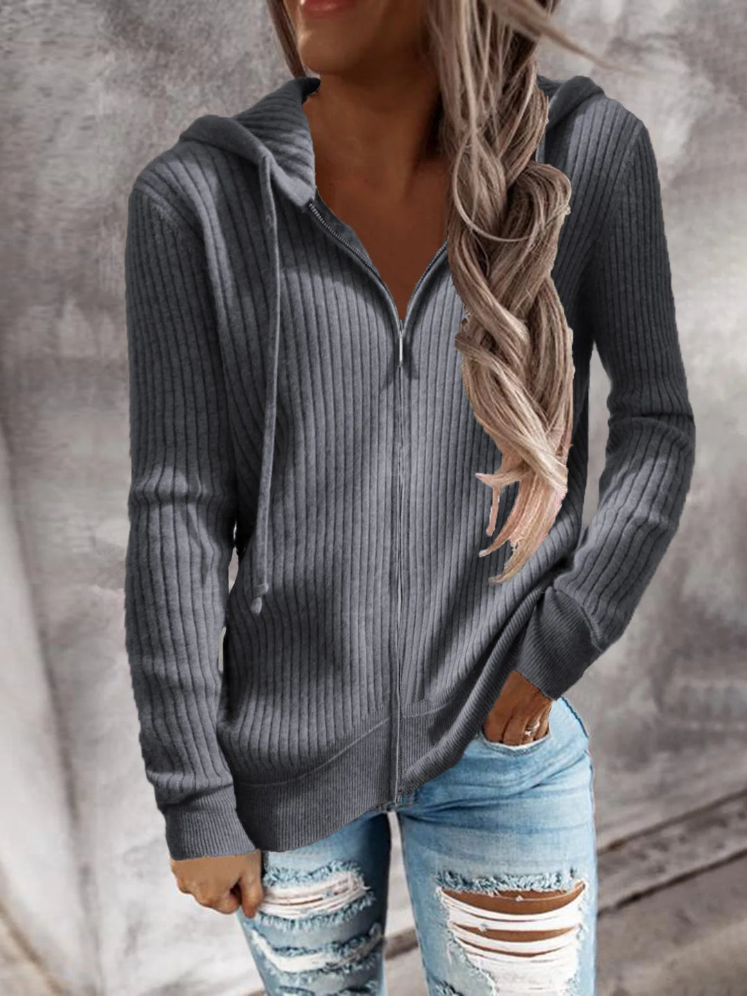 Nora | Women's Zippered Winter Hoodie Sweatshirt