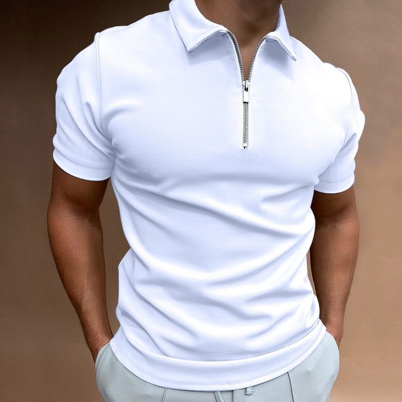 Premium Men's Zip-Up Polo
