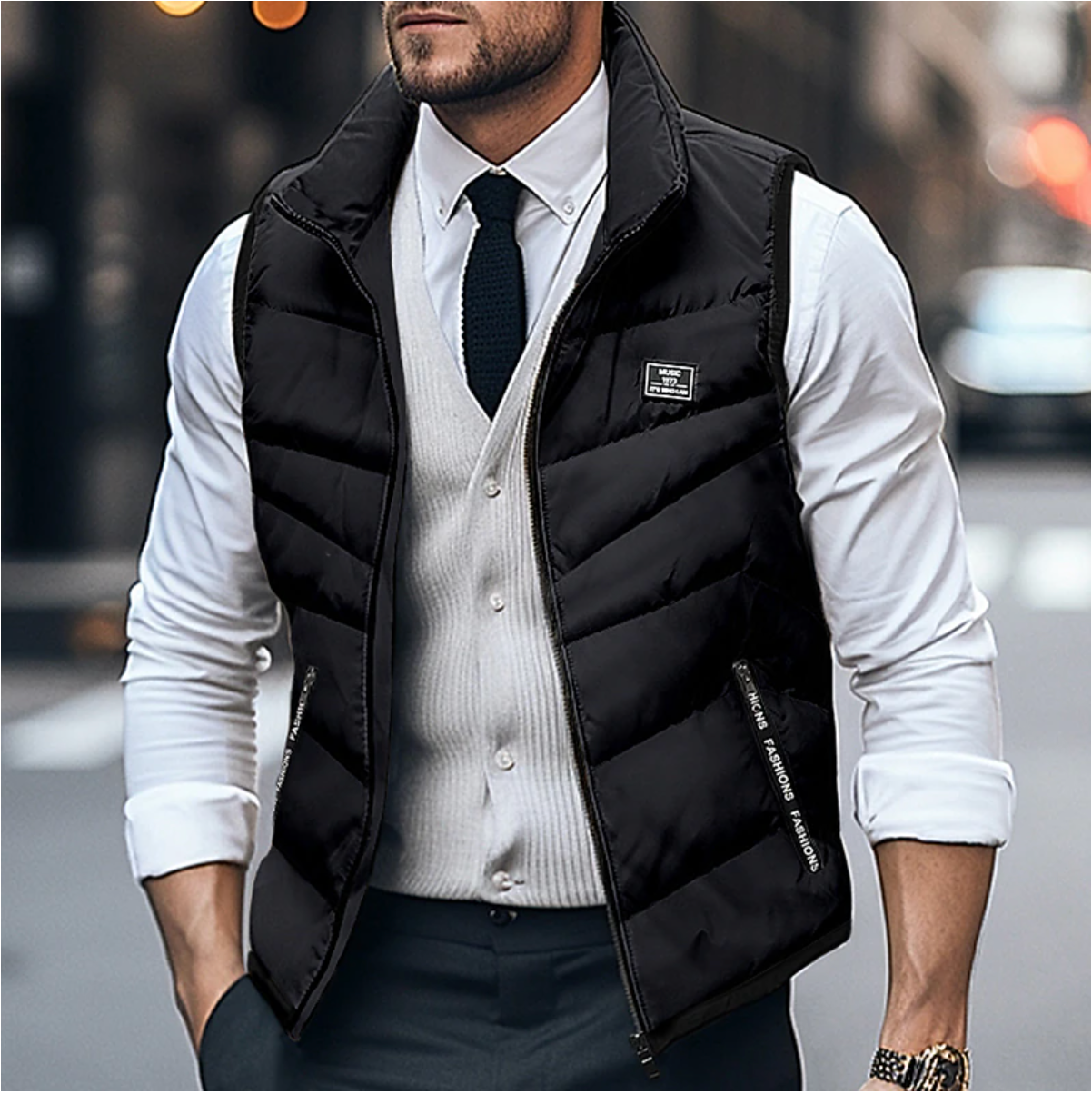 Owen | Men's Quilted Gilet | Zipper Closure