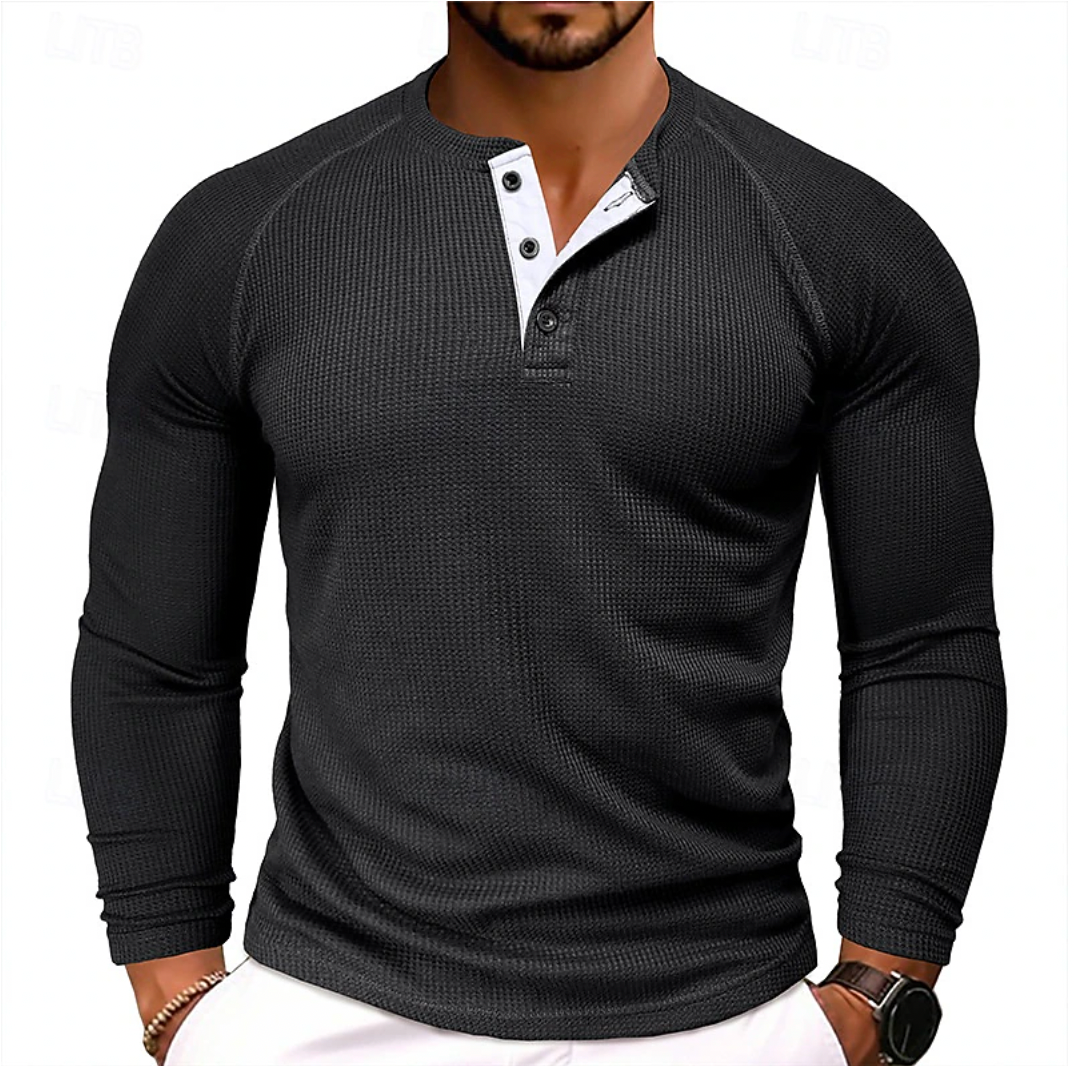 Liam | Long-Sleeve Henley Shirt