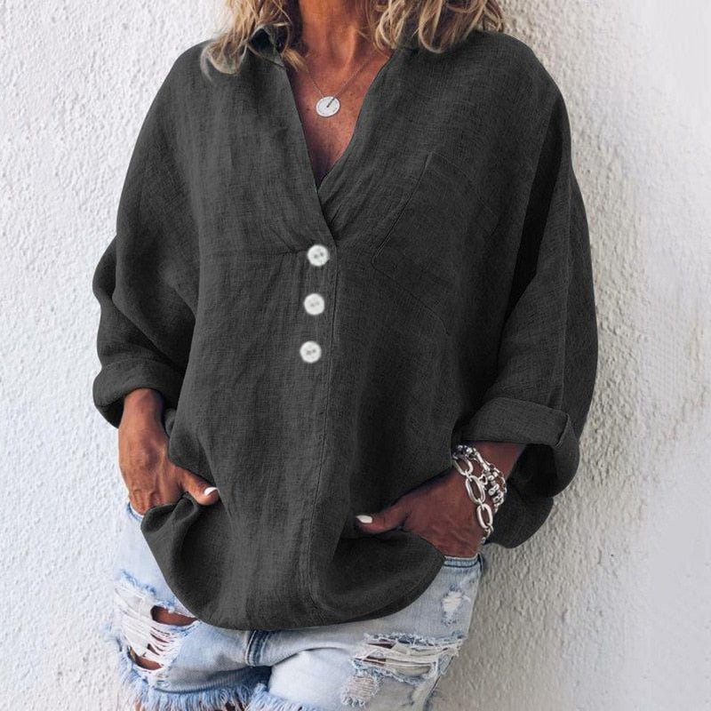 Amy | Chic V-Neck Blouse for Effortless Style