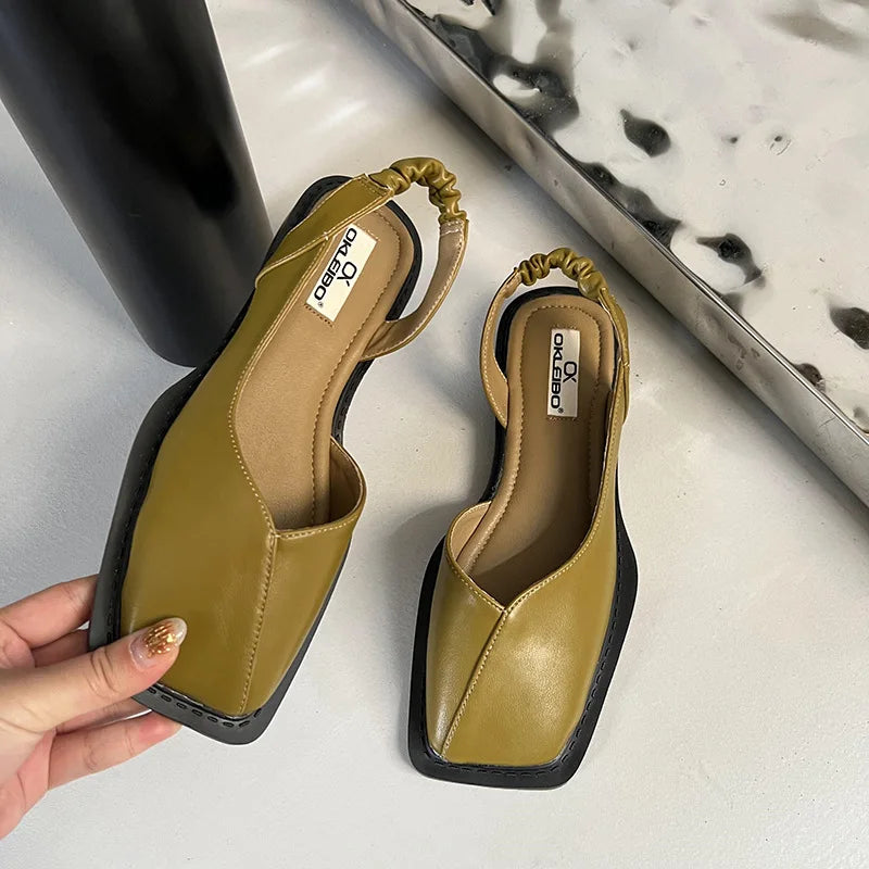 Lea | Chic Square-Toe Slingback Sandals