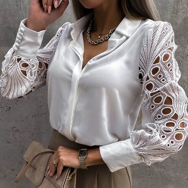 Rita | Chic Black Top with Lace Details