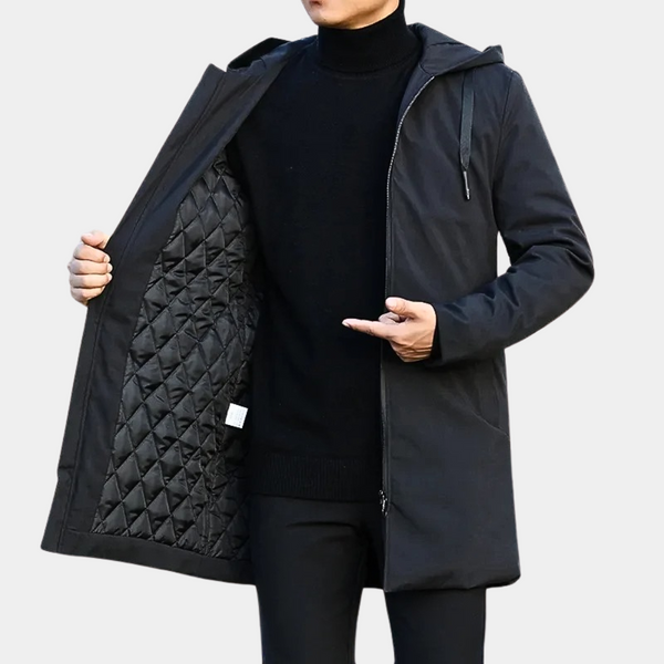 Noah | Men's Waterproof Rain Jacket | Stylish Long Coat