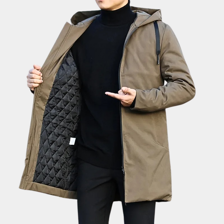 Noah | Men's Waterproof Rain Jacket | Stylish Long Coat