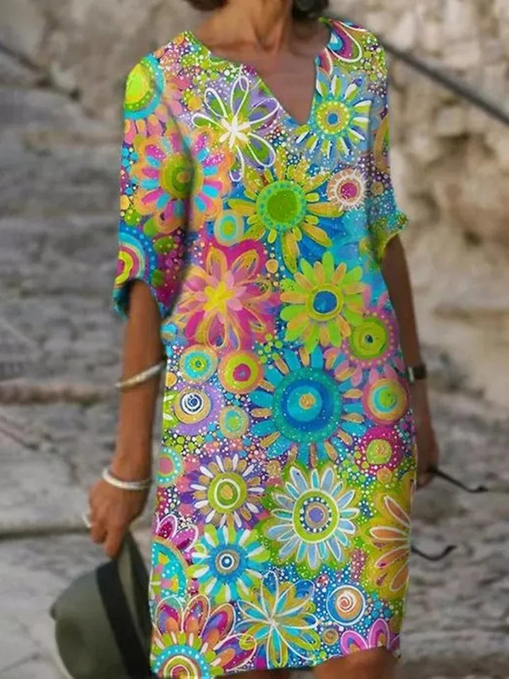 Floral V-Neck Dress for Women