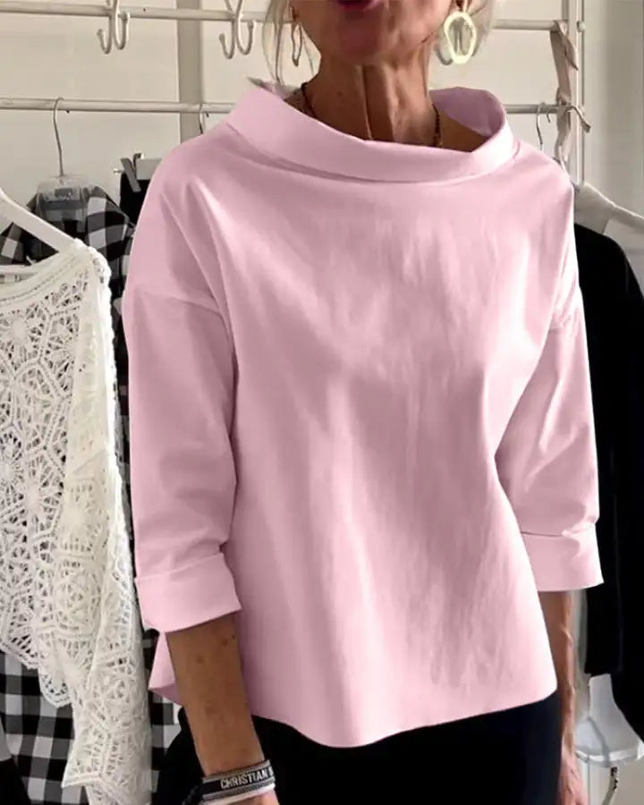 Diane | Elegant High-Collar Women's Top