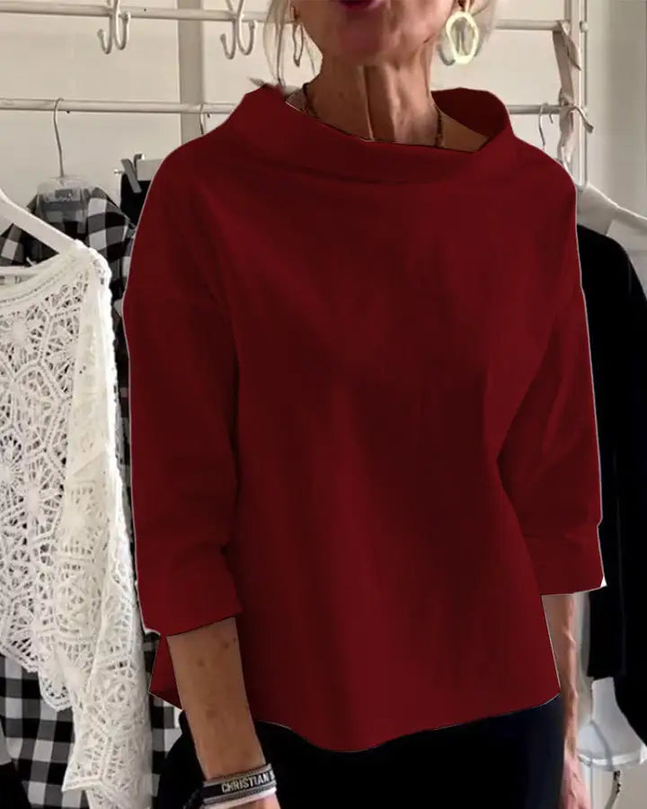 Diane | Elegant High-Collar Women's Top