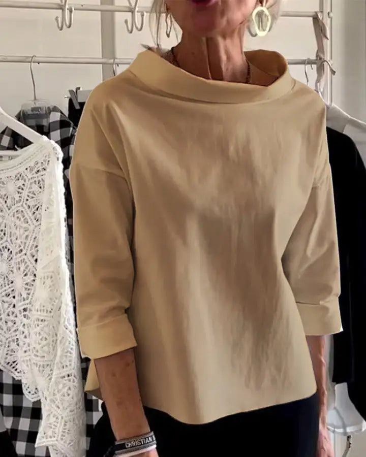Diane | Elegant High-Collar Women's Top