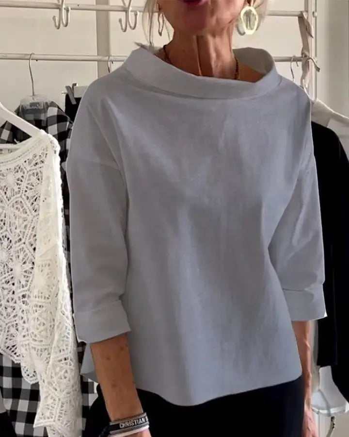 Diane | Elegant High-Collar Women's Top