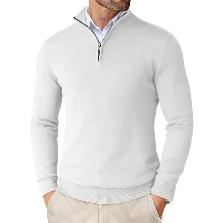 Edward | Men's Sweater with Zippered Collar | Soft Cotton Blend