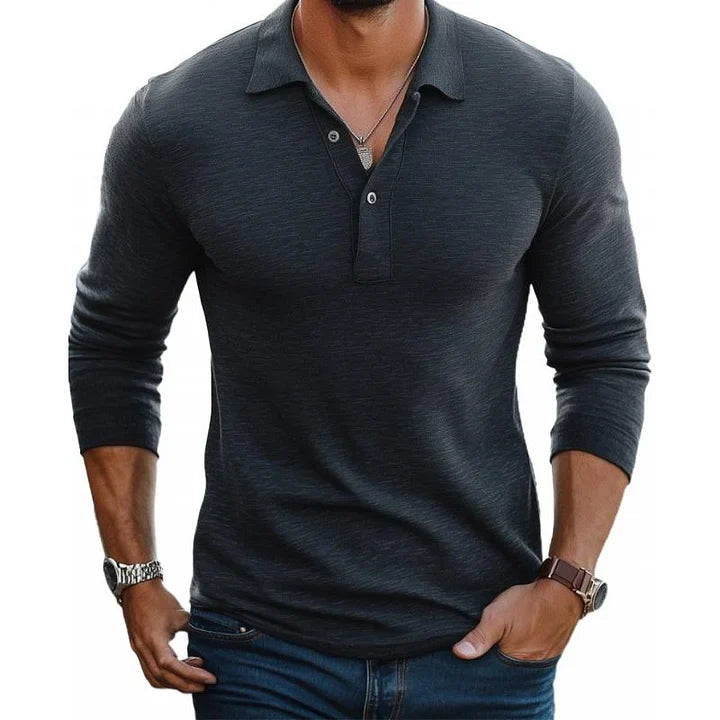 James | Long sleeve polo 100 percent cotton