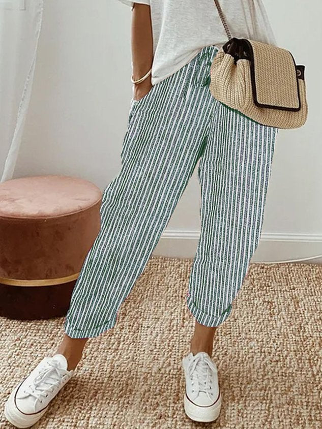 Linen Blend Summer Pants for Women