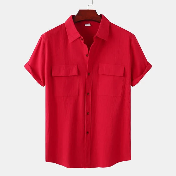 Men's Casual Linen Short Sleeve Shirt