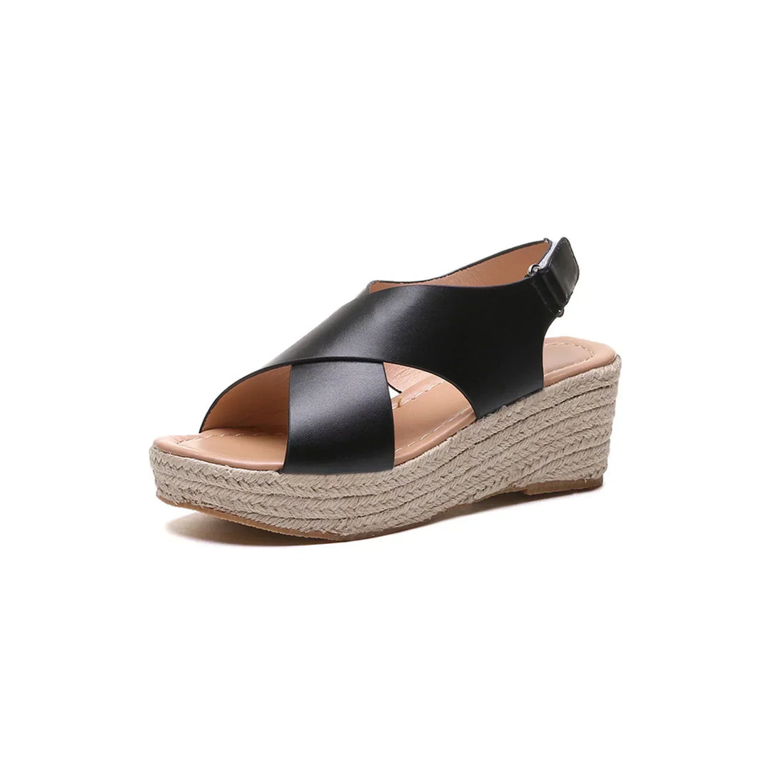 Monika | Chic Cross-Strap Wedge Sandals