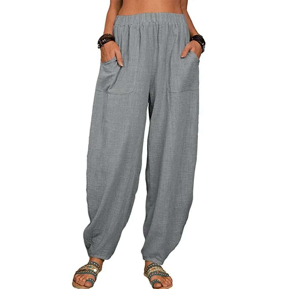 Women's Casual Loose Linen Cotton Summer Pants