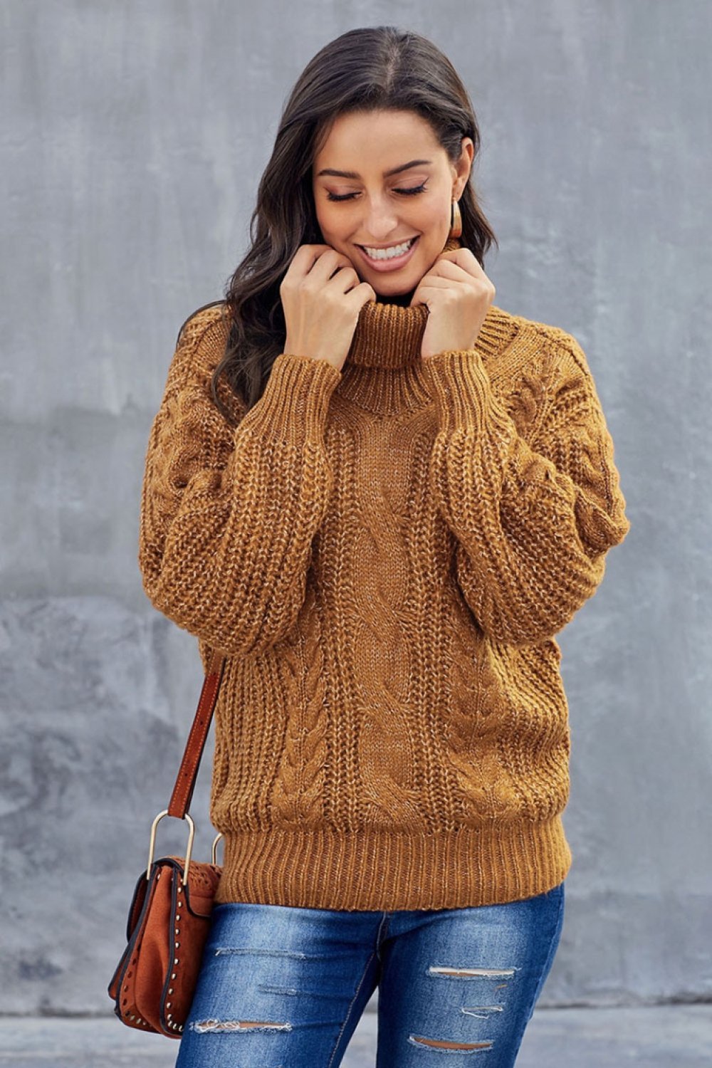 Zoe | Winter Cable Knit Turtleneck Sweater for Women