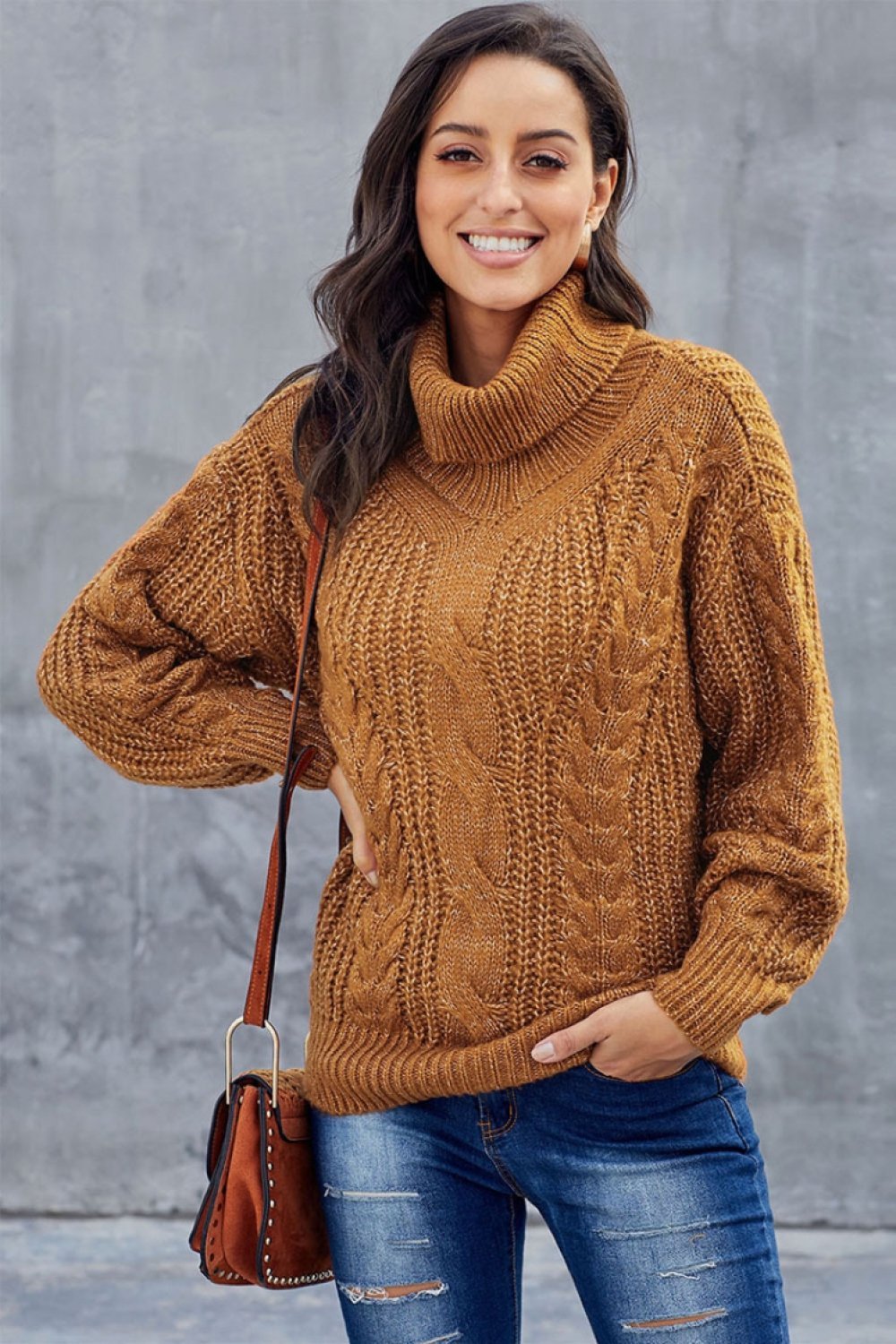 Zoe | Winter Cable Knit Turtleneck Sweater for Women