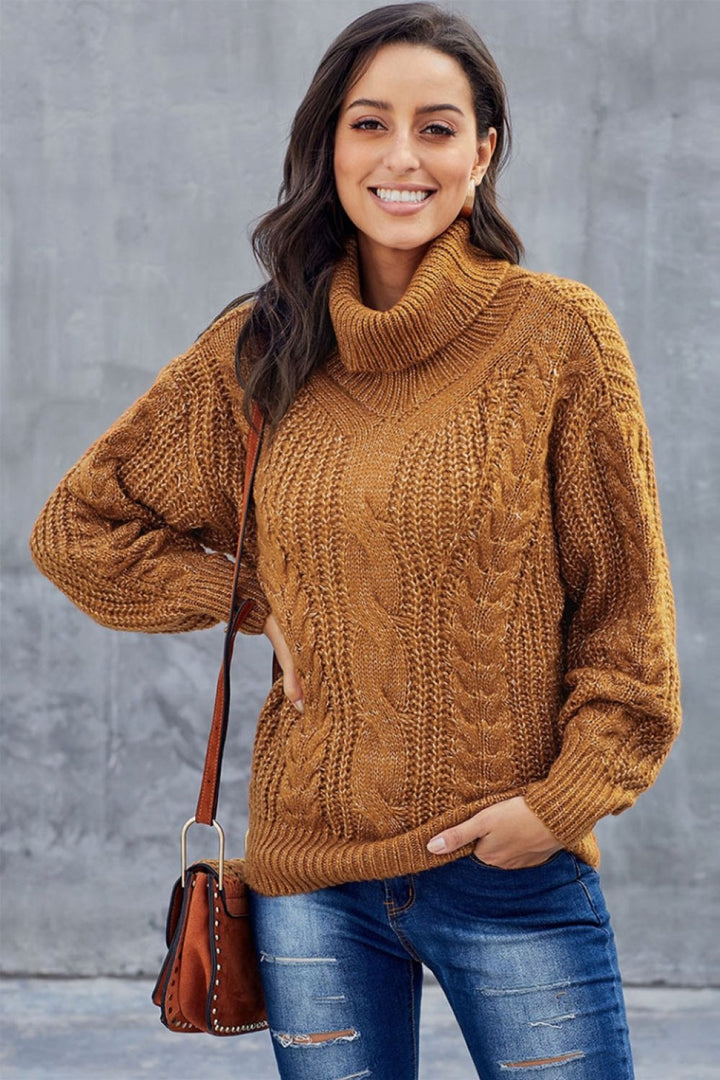 Zoe | Winter Cable Knit Turtleneck Sweater for Women