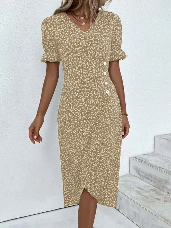 Women's Summer Dress with Melange Pattern