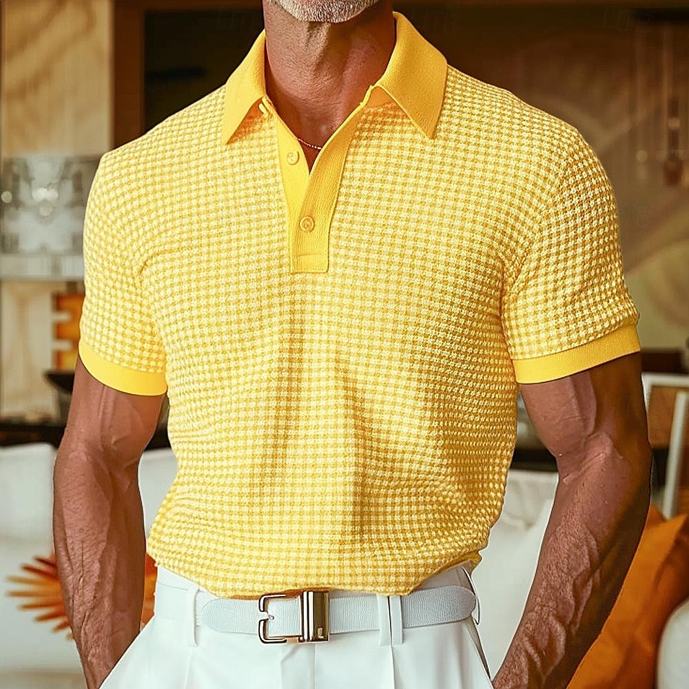 Textured Knit Polo Shirt