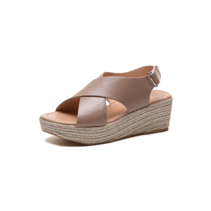Monika | Chic Cross-Strap Wedge Sandals