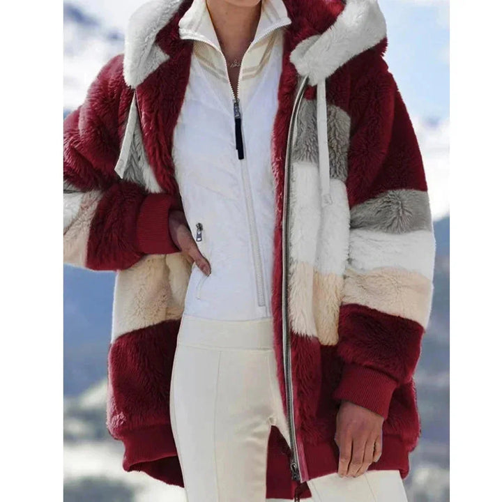 Stella | Women's Colorblock Hooded Teddy Jacket