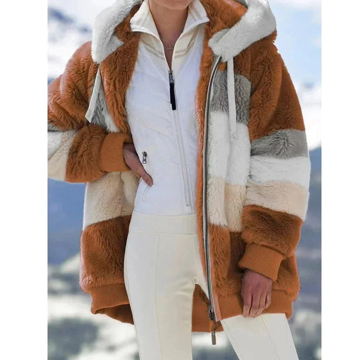 Stella | Women's Colorblock Hooded Teddy Jacket
