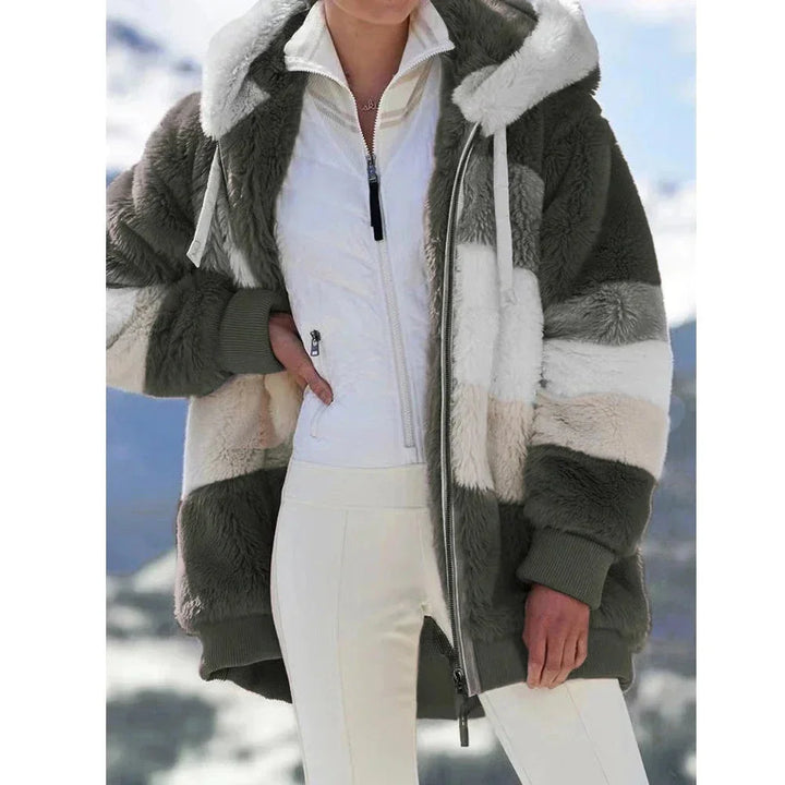 Stella | Women's Colorblock Hooded Teddy Jacket