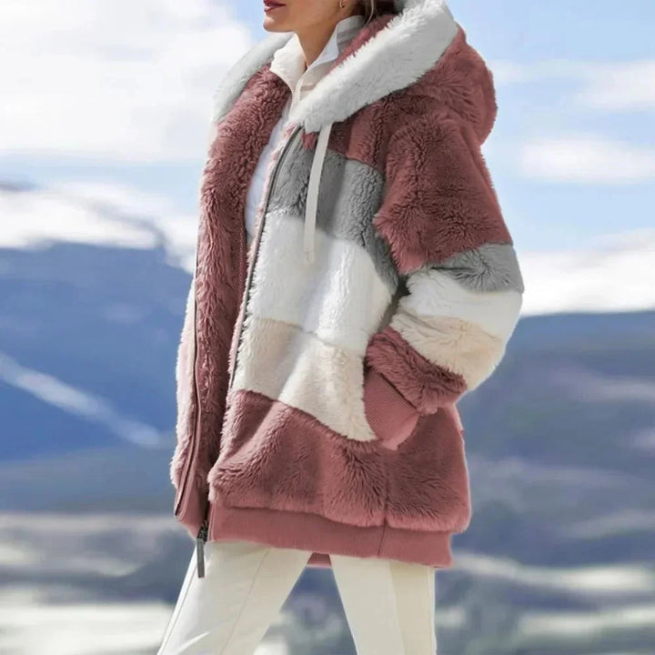 Stella | Women's Colorblock Hooded Teddy Jacket