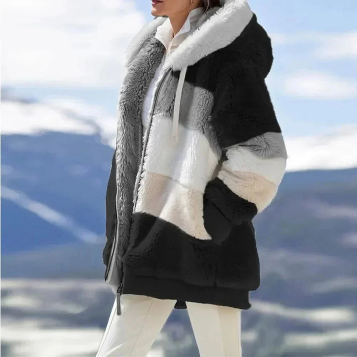 Stella | Women's Colorblock Hooded Teddy Jacket