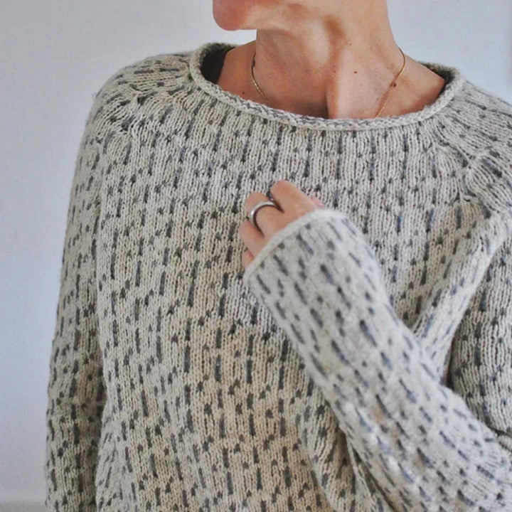 Maya | Women's Ribbed Hem Crewneck Knit Sweater