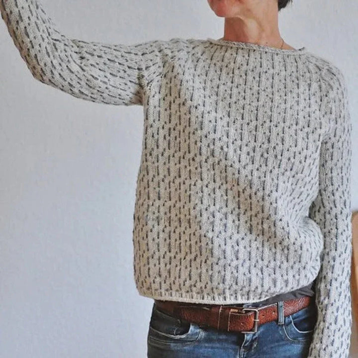 Maya | Women's Ribbed Hem Crewneck Knit Sweater