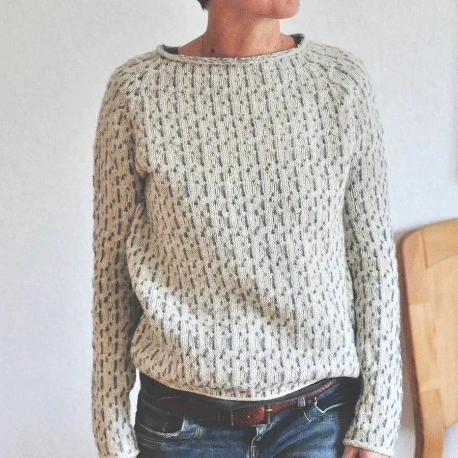 Maya | Women's Ribbed Hem Crewneck Knit Sweater