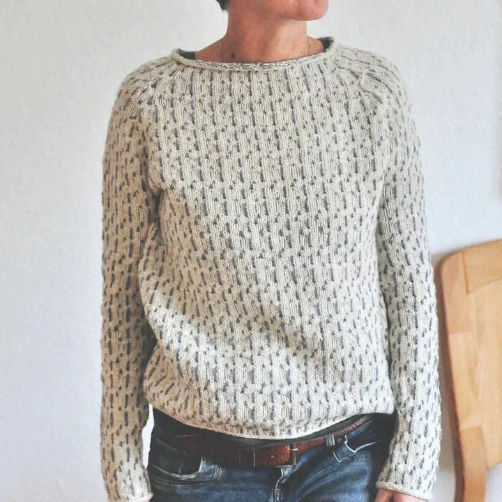 Maya | Women's Ribbed Hem Crewneck Knit Sweater