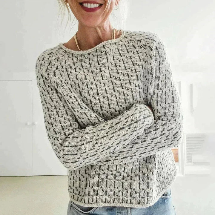 Maya | Women's Ribbed Hem Crewneck Knit Sweater