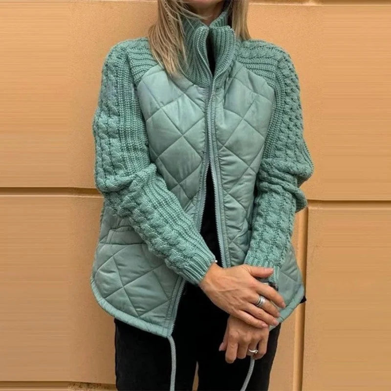 Daisy | Women's Quilted Jacket with Knit Sleeves