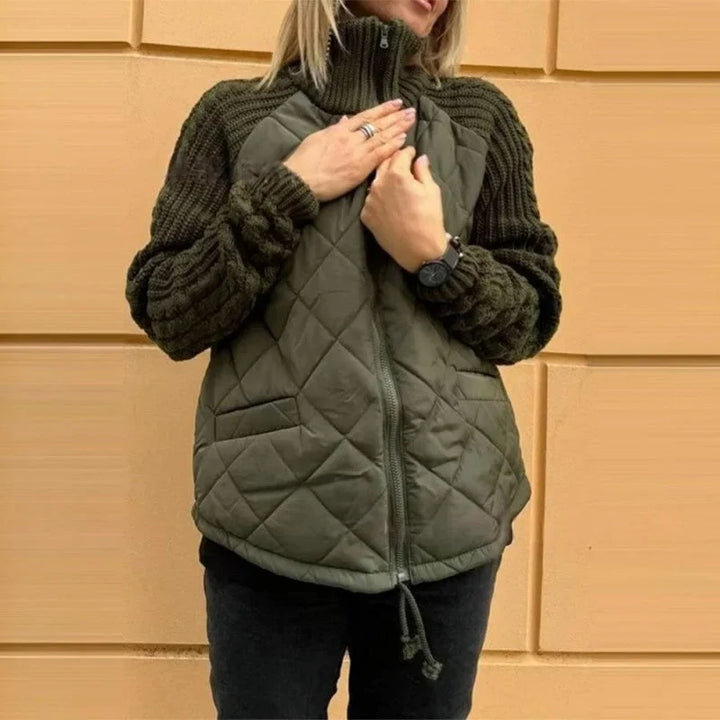 Daisy | Women's Quilted Jacket with Knit Sleeves