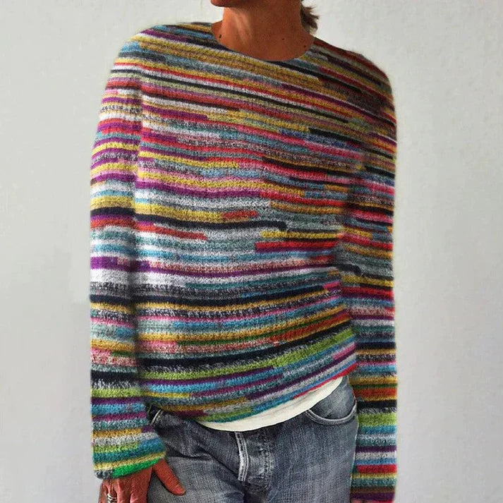 Ava | Cozy Winter Striped Knit Sweater for Women