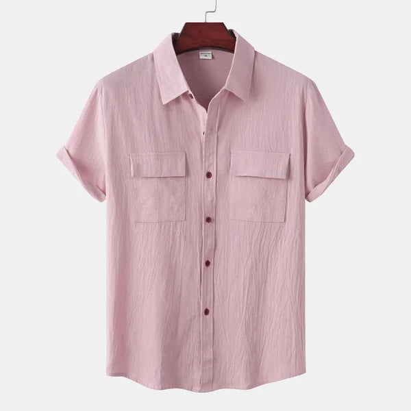 Men's Casual Linen Short Sleeve Shirt