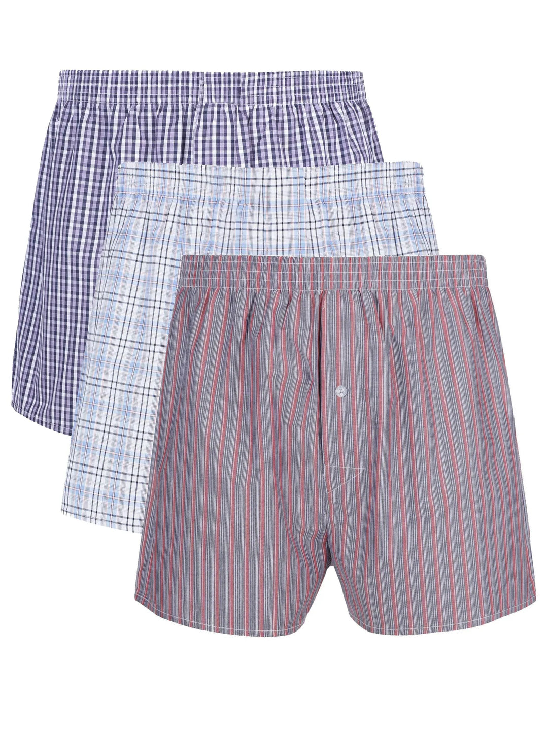 3 Comfortable Men’s Plaid Woven Boxer Shorts