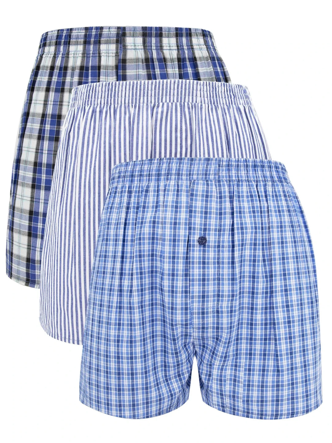 3 Comfortable Men’s Plaid Woven Boxer Shorts