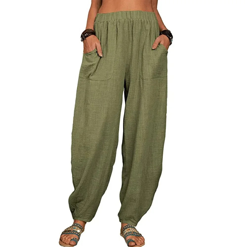 Women's Casual Loose Linen Cotton Summer Pants