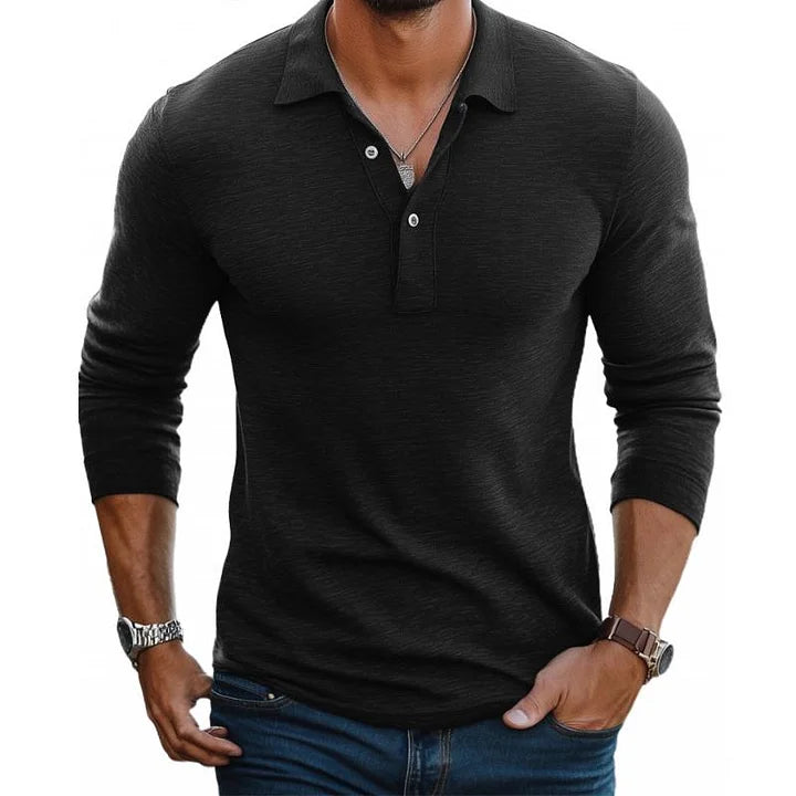 James | Long sleeve polo 100 percent cotton